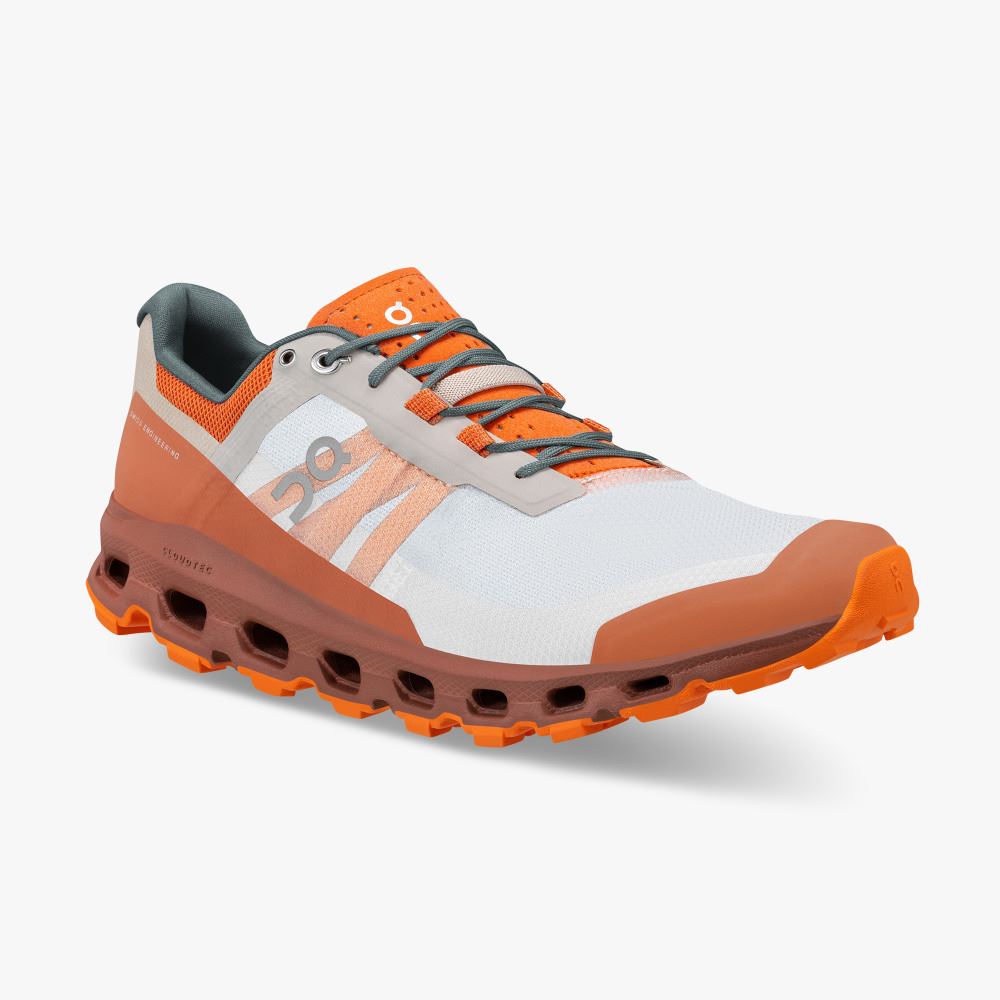 On The Cloudvista: Lightweight Trail Running & Hiking shoe - White | Rust ON95XF152